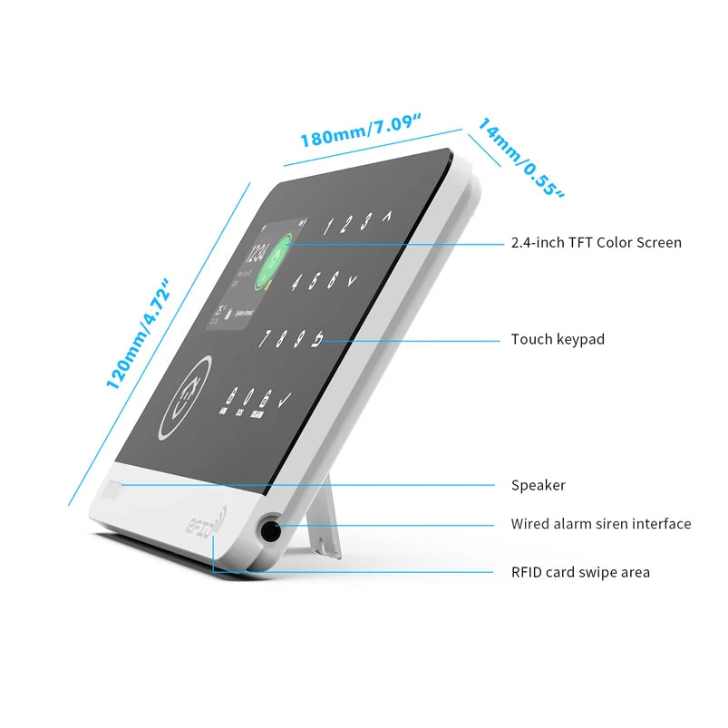 eMastiff G03 Smart Home Alarm Hub — Wi-Fi + GSM, Tuya, Alexa & Google, 100 Zones, RFID + App Control