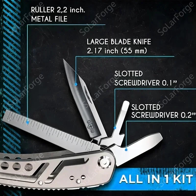 Multitool 24in1 With Mini Tools Knife Pliers And 11 Bits Multi Tool All In One Multi Function Gear Camping Backpacking Survival