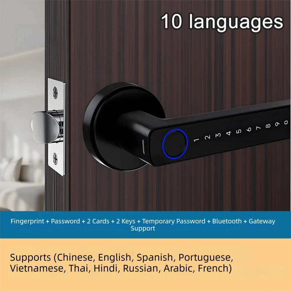 Remote Lock Smart Home Fingerprint Door Lock Smart Bluetooth Electronic Digital Door Handles WiFi Gateway Password