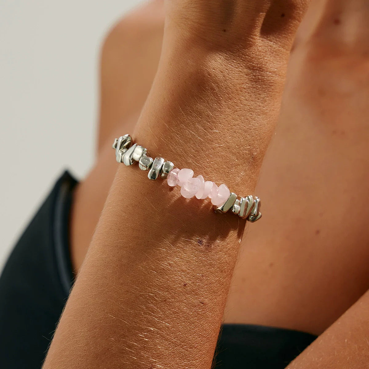 Vintage Bead Strand Bracelet — Irregular Glass & Imitation Pearl Beads, Geometric, Women’s Fashion Jewelry