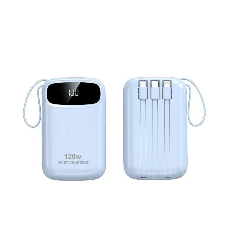 120W Fast Charging Power Bank — 10000 or 20000mAh, Digital Display, Cable Included, CE/UL Certified