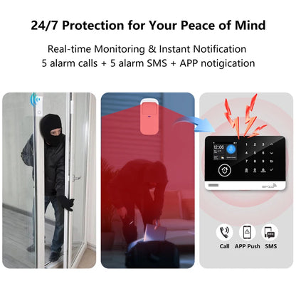 eMastiff G03 Smart Home Alarm Hub — Wi-Fi + GSM, Tuya, Alexa & Google, 100 Zones, RFID + App Control