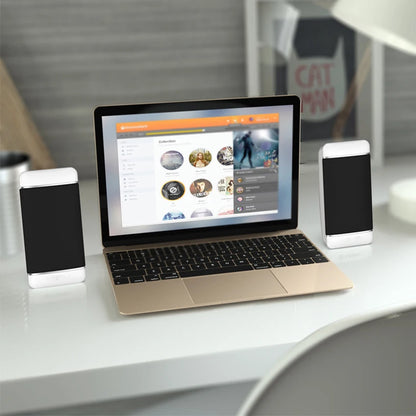 USB Desktop Computer Speakers — Stereo, Piano Lacquer Shell, 1.5" Hi-Fi Driver, for PC & Laptop