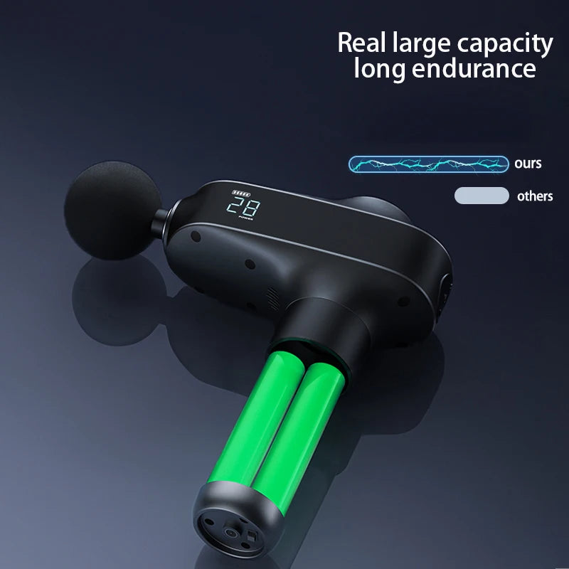 W9 Percussion Massage Gun — 30 Speeds, 10–12mm Stroke, 6 Heads, Type-C Rechargeable, 1-Year Warranty