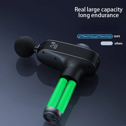 W9 Percussion Massage Gun — 30 Speeds, 10–12mm Stroke, 6 Heads, Type-C Rechargeable, 1-Year Warranty