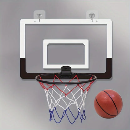 Foldable Wall-Mounted Indoor Basketball Hoop — No-Drill, Includes Ball & Air Pump
