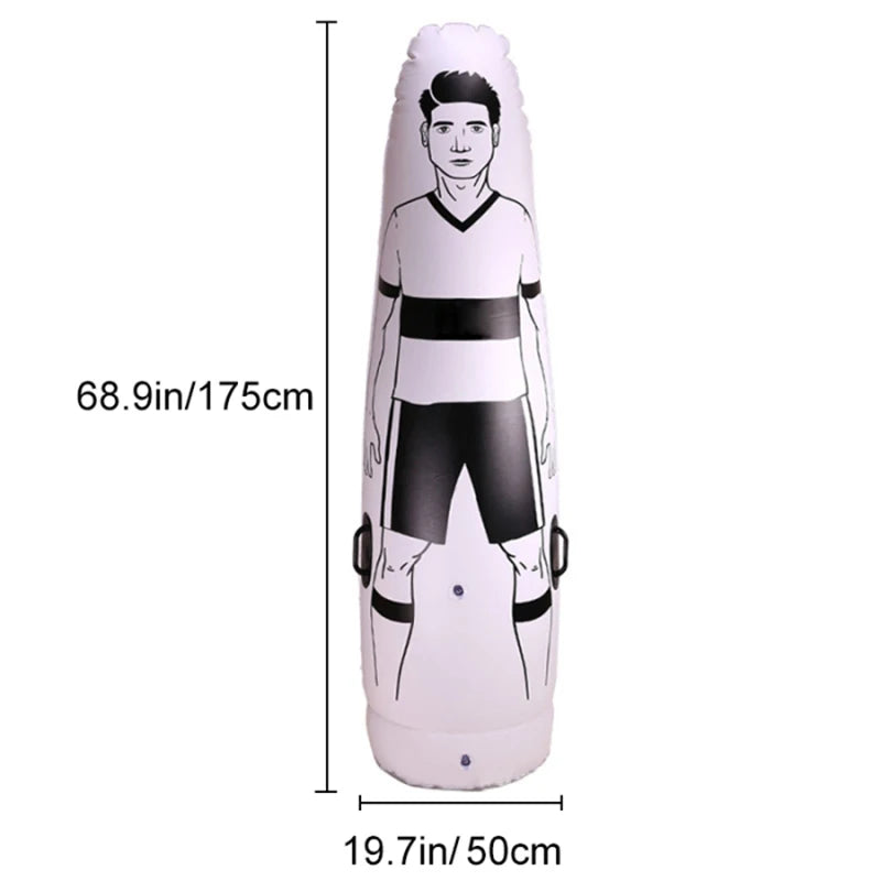 175cm Inflatable Soccer Training Dummy — Free Kick Wall, Goalkeeper Practice, Foldable PVC