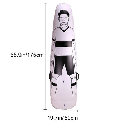 175cm Inflatable Soccer Training Dummy — Free Kick Wall, Goalkeeper Practice, Foldable PVC