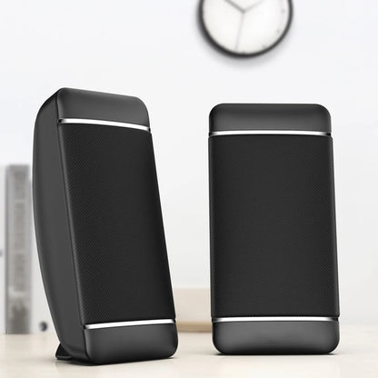 USB Desktop Computer Speakers — Stereo, Piano Lacquer Shell, 1.5" Hi-Fi Driver, for PC & Laptop