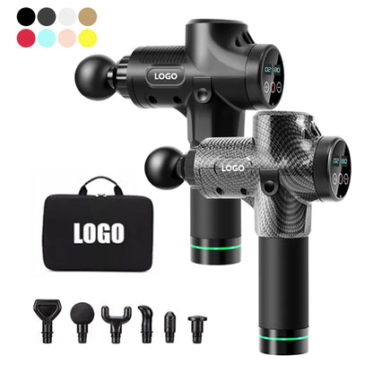 Percussion Massage Gun — 30 Speed Settings, 6 Heads, 3h Battery, Deep Tissue Muscle Recovery