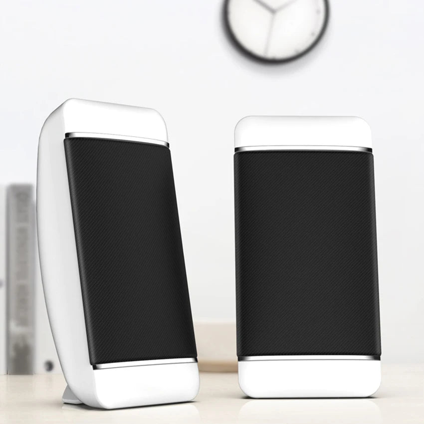 USB Desktop Computer Speakers — Stereo, Piano Lacquer Shell, 1.5" Hi-Fi Driver, for PC & Laptop