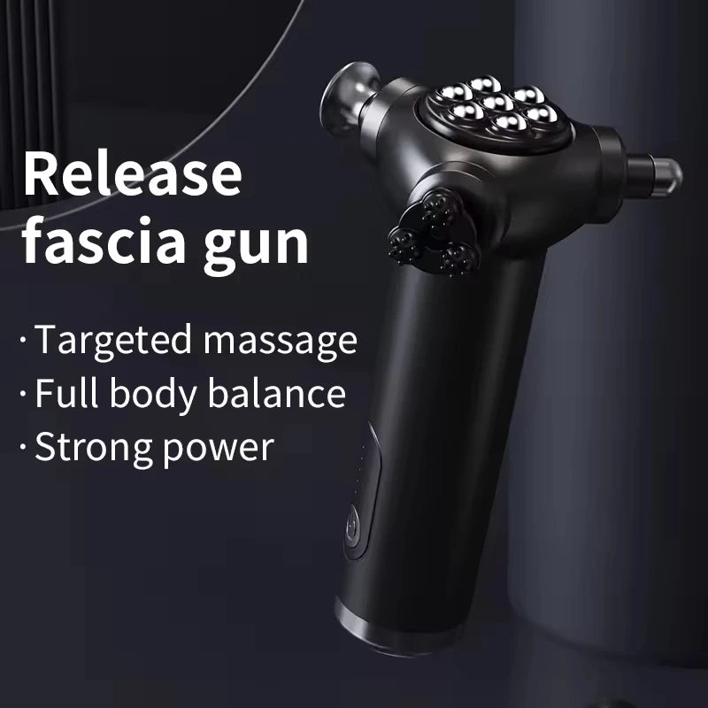 4-in-1 Percussion Massage Gun — 3 Speeds, Heat + Pulse, Brushless Motor, 4-6H Battery, CE/FCC/RoHS