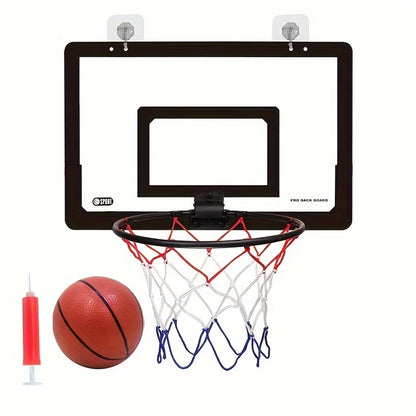Foldable Wall-Mounted Indoor Basketball Hoop — No-Drill, Includes Ball & Air Pump