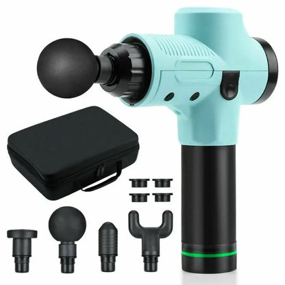 Percussion Massage Gun — 30 Speed Settings, 6 Heads, 3h Battery, Deep Tissue Muscle Recovery