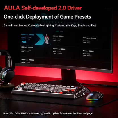 AULA HERO68 Air Wireless Magnetic Gaming Keyboard — 3-Mode, Hot-Swap, 8KHz, 0.005mm Rapid Trigger