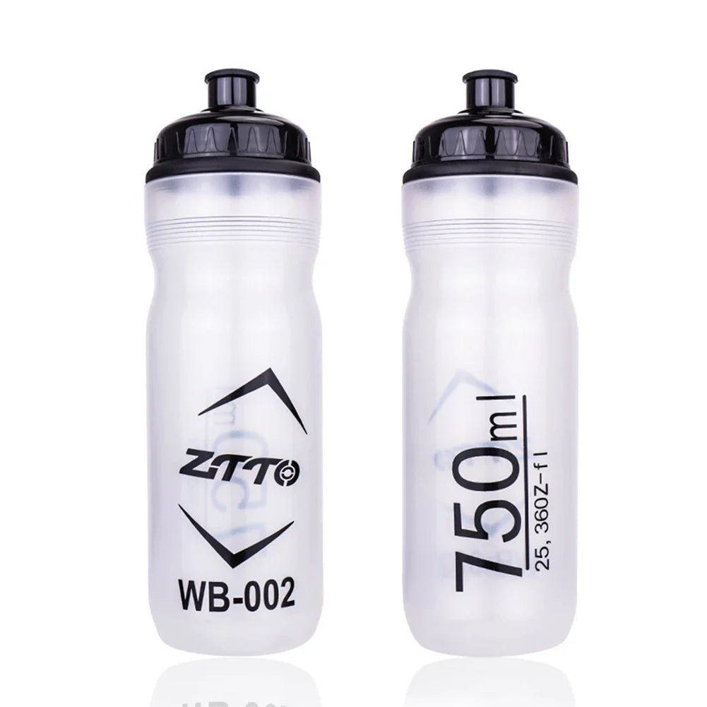 750ml MTB Cycling Water Bottle — BPA-Free PP, Squeeze & Spray, 53mm Wide Mouth
