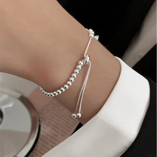 BFCLUB 925 Sterling Silver Bracelet — Zircon, Adjustable, Handmade, Allergy-Free, Gift for Her