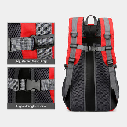 TOMSHOO 40L Ripstop Nylon Hiking Backpack — Waterproof, Breathable Mesh Back, Trekking Pole Loops, 4 Colors