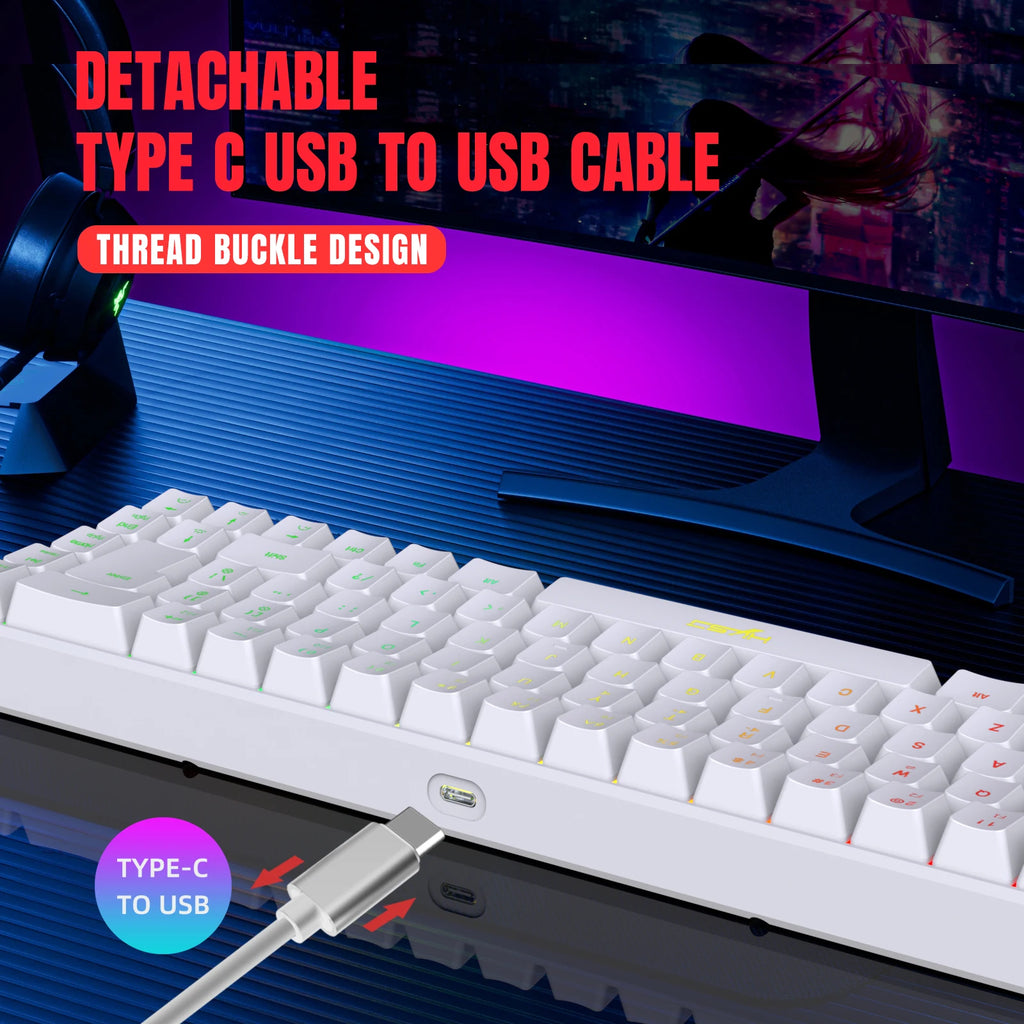 68-Key RGB Gaming Keyboard — Wired, Portable, Windows Compatible