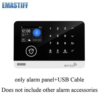 eMastiff G03 Smart Home Alarm Hub — Wi-Fi + GSM, Tuya, Alexa & Google, 100 Zones, RFID + App Control