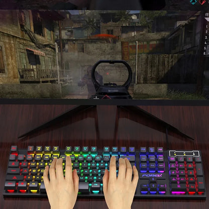 Mechanical Keyboard & Mouse Combo – Backlit, Waterproof & RGB