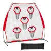 7x7 ft Football Trainer Throwing Net — 5 Target Pockets, Quick Setup, Portable Carry Bag