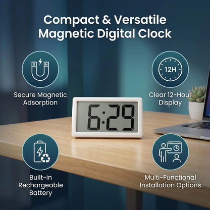 12 Hour Clock Small Digital Clock Magnetic Lightweight Portable Smart Home Versatile 12 Hour Clock For Travel Classroom Bedroom Car Clock