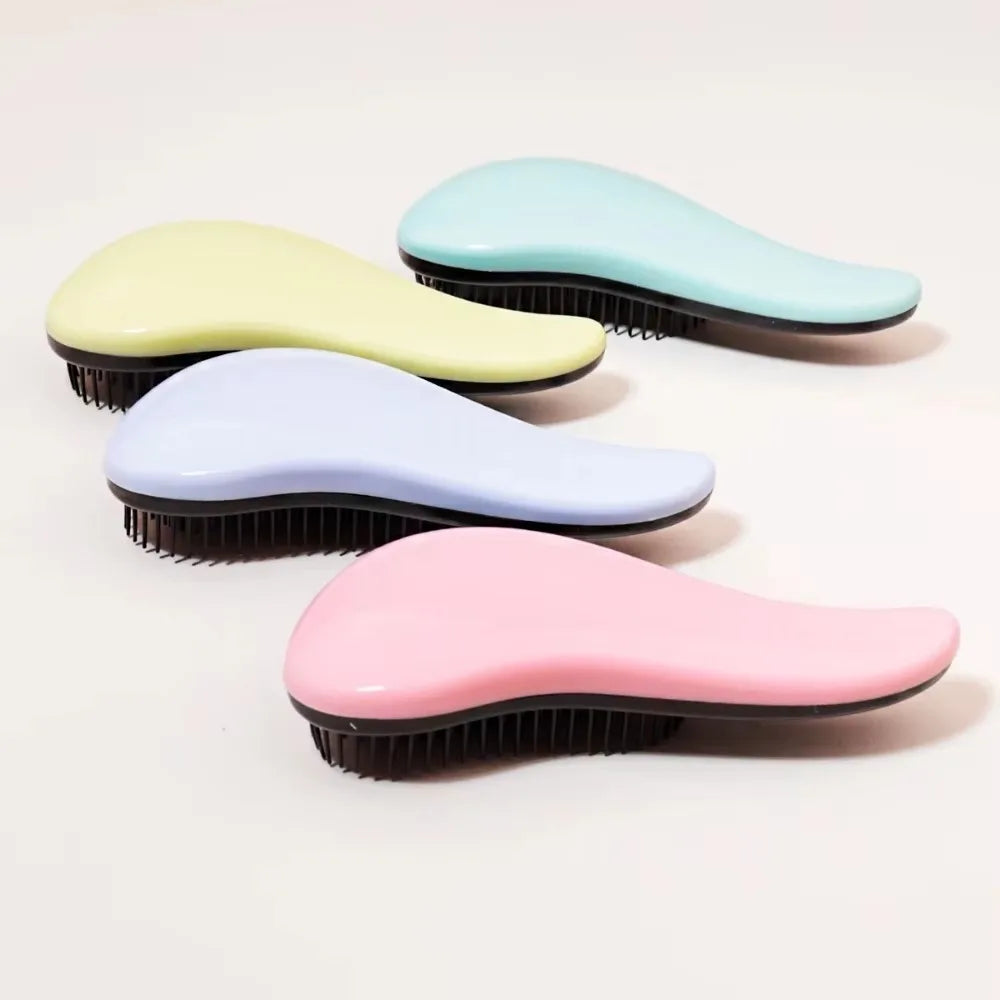 Loop Bristle Detangling Hair Brush — Anti-Static, Wet & Curly Hair, Wigs & Real Hair, 3 Colors