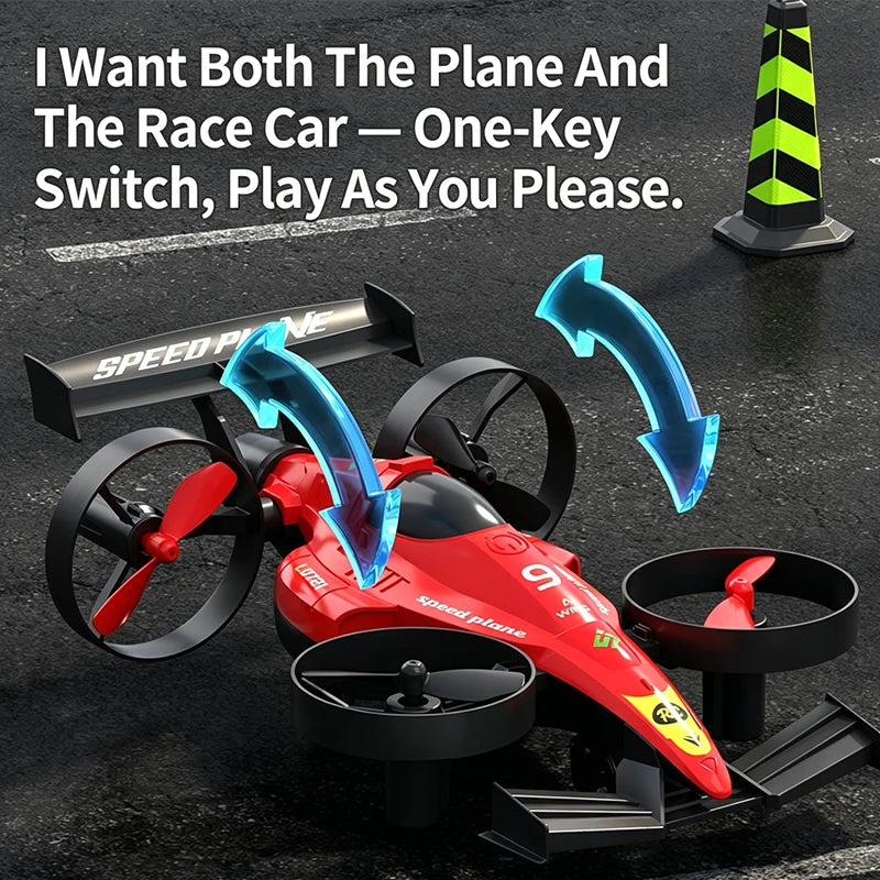 2-in-1 Flying RC Car & Drone — 2.4GHz Quadcopter with Altitude Hold & Headless Mode