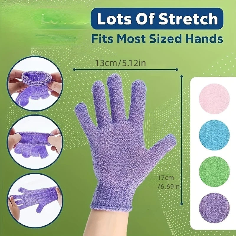 Exfoliating Bath Gloves — Double-Sided, All Skin Types, for Shower, Spa & Body Scrubs | 1, 3, 5 or 10 Pack