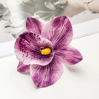 Artificial Magnolia Flower Hair Clip — Hawaiian Boho Style, Plastic Barrette, 12cm, 8 Colors