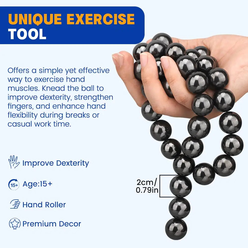 Magnetic Hematite Fidget Balls — 10-Pack Stress Relief Desk Toy for Adults & Teens