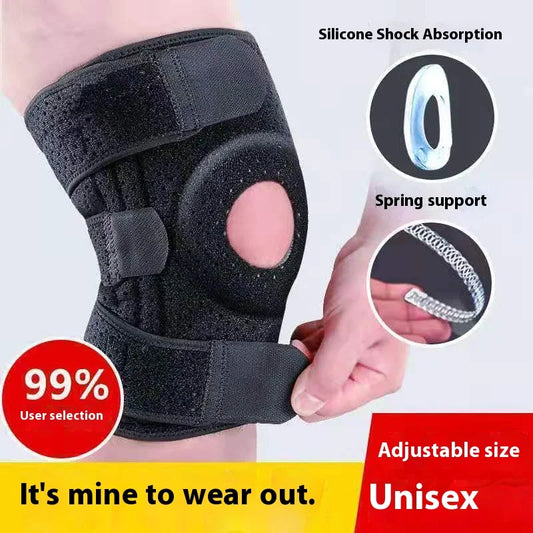 Hard Shell Knee Brace & Support — Spandex + Hard Protective Gear, One Size Fits All, Unisex, Basketball, Running, Squats