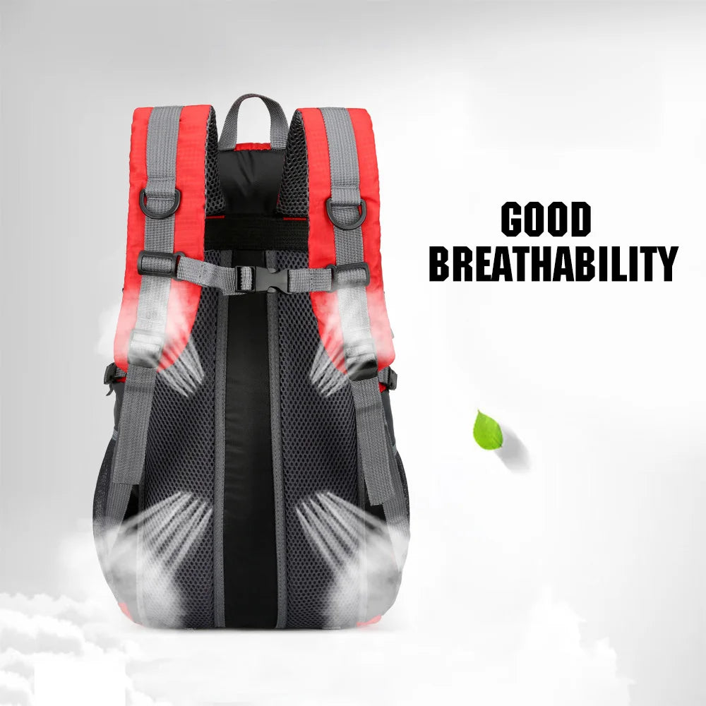 TOMSHOO 40L Ripstop Nylon Hiking Backpack — Waterproof, Breathable Mesh Back, Trekking Pole Loops, 4 Colors