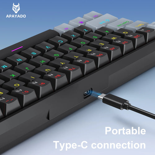 APAYADO K61 Mini Mechanical Keyboard — 60% Layout, RGB Backlight, Hot-Swap, Wired
