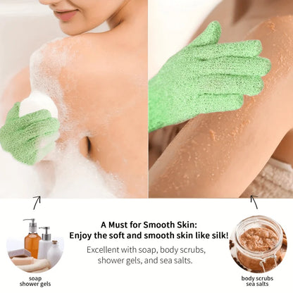 Exfoliating Bath Gloves — Double-Sided, All Skin Types, for Shower, Spa & Body Scrubs | 1, 3, 5 or 10 Pack