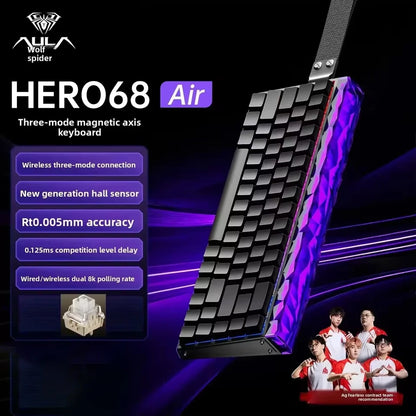 AULA HERO68 Air Wireless Magnetic Gaming Keyboard — 3-Mode, Hot-Swap, 8KHz, 0.005mm Rapid Trigger