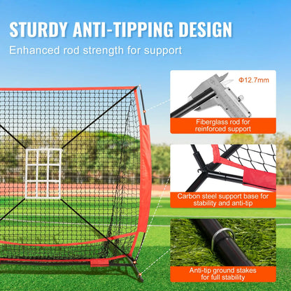5x5 ft Baseball & Softball Practice Net — Hitting, Batting, Pitching & Catching Training