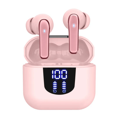 True Wireless Earbuds — 60H Battery, Wireless Charging Case, Touch Control, Built-in Mic