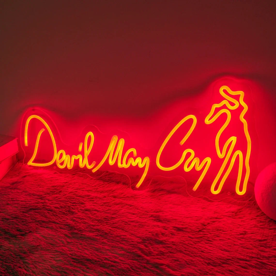 Demon Hunter LED Neon Sign — 20 Inch, Acrylic, Game Room & Bedroom Wall Decor, Gamer Gift
