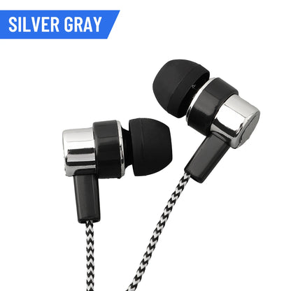 3.5mm Wired In-Ear Earbuds — Bass Stereo, Noise Isolating, Built-in Mic, 5 Colors