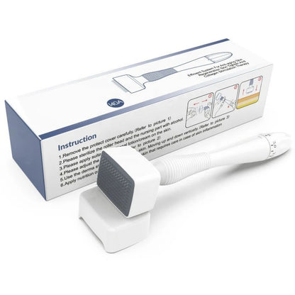 Adjustable Dermastamp Microneedling Tool — 140 Pins, 0.2mm, Facial & Scalp Use, Manual