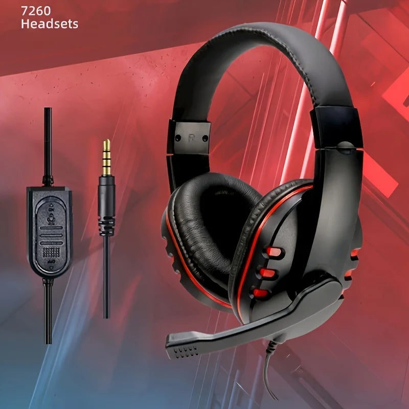 7260 Wired Headphones with Microphone — Multi-Use, 3.5mm, PS4/PS5/Xbox/PC Compatible