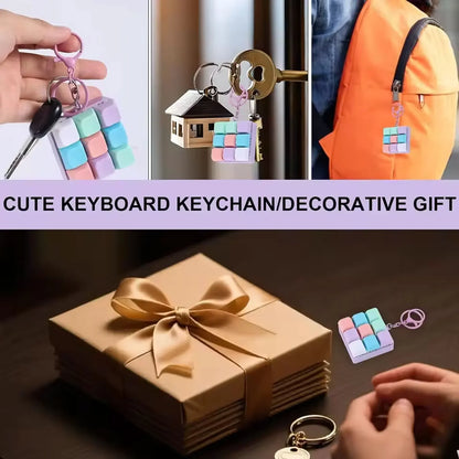 Mini Keyboard Fidget Keychain — 9-Key Clicky Stress Relief Toy for Adults & Teens