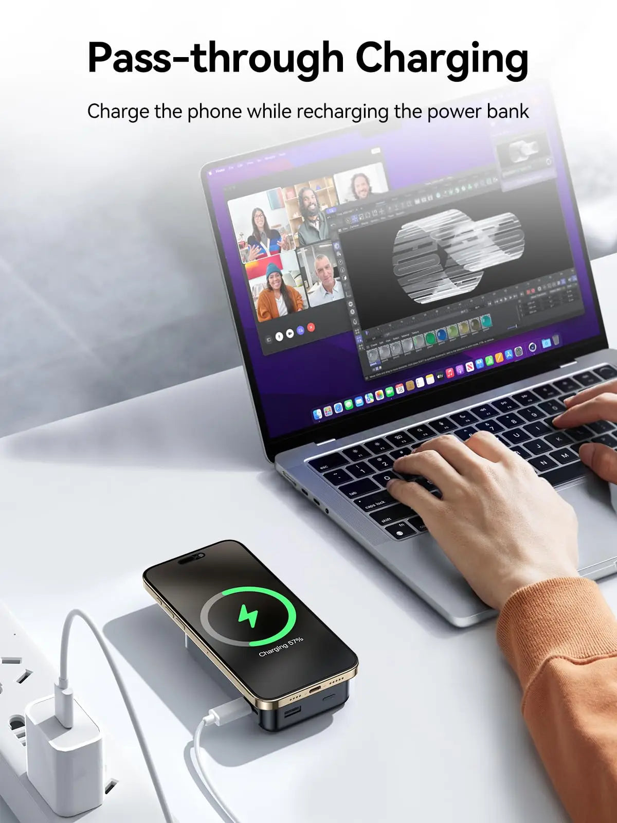 20,000mAh Magnetic Power Bank — PD 20W Wireless Fast Charge for iPhone & AirPods