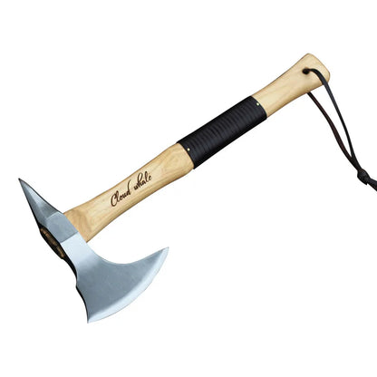 Multifunctional Forged Steel Camping Hatchet — Wood Handle, 40cm, Eagle Nail Pull, Portable