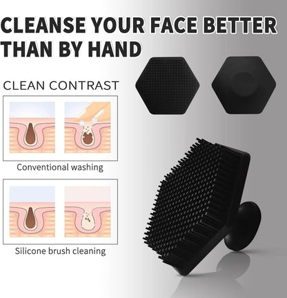 Silicone Facial Cleansing Brush — Deep Clean, Exfoliate & Skin Rejuvenation, Non-Electric, All Skin Types
