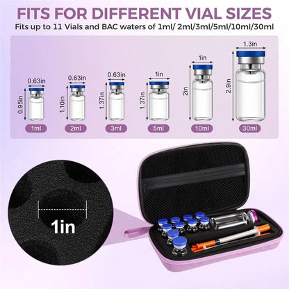 Bac Water For Peptides, 3Ml Vial Storage Cases, 8X3ml+ 2X10ml+ 1X30ml Glp1, For Fridge Compatible Peptide Case