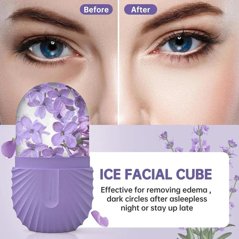 Silicone Ice Face Roller — Reduce Puffiness, Shrink Pores & Soothe Skin, Reusable, 7 Colors