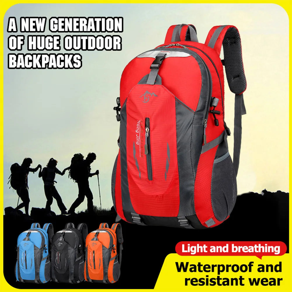TOMSHOO 40L Ripstop Nylon Hiking Backpack — Waterproof, Breathable Mesh Back, Trekking Pole Loops, 4 Colors